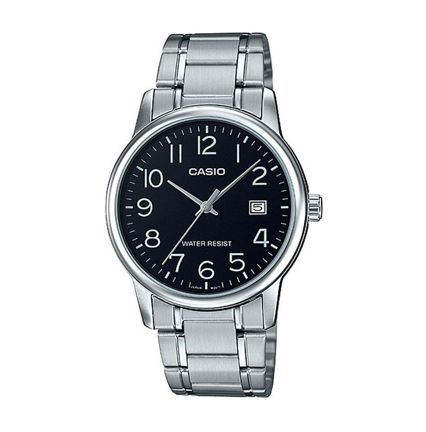 CASIO COLLECTION DATE STEEL - BLACK MTP-V002D-1BUDF Date - Armbanduhr 44 mm Schwarz