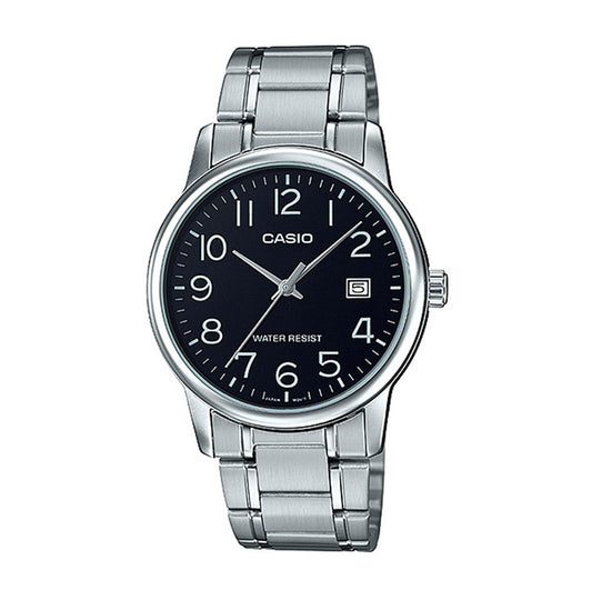 CASIO COLLECTION DATE STEEL - BLACK MTP-V002D-1BUDF Date - Armbanduhr 44 mm Schwarz