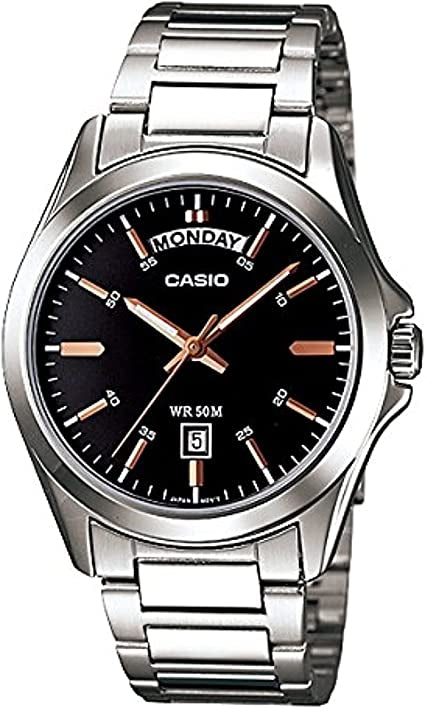 CASIO COLLECTION DAY DATE - BLACK ROSE GOLD INDEX MTP-1370D-1A2VDF Day & Date - Armbanduhr 45 mm Schwarz