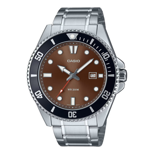 CASIO COLLECTION DIVER DATE 200M - BROWN MDV-107D-5AVDF Date - Armbanduhr 46 mm Braun