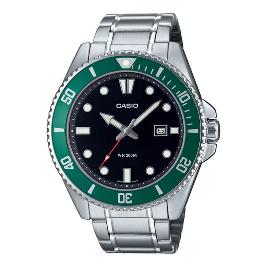 CASIO COLLECTION DIVER DATE 200M - GREEN MDV-107D-3AVDF Date - Armbanduhr 46 mm Grün