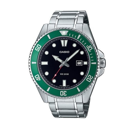 CASIO COLLECTION DIVER DATE 200M - GREEN MDV-107D-3AVEF Date - Armbanduhr 46 mm Grün