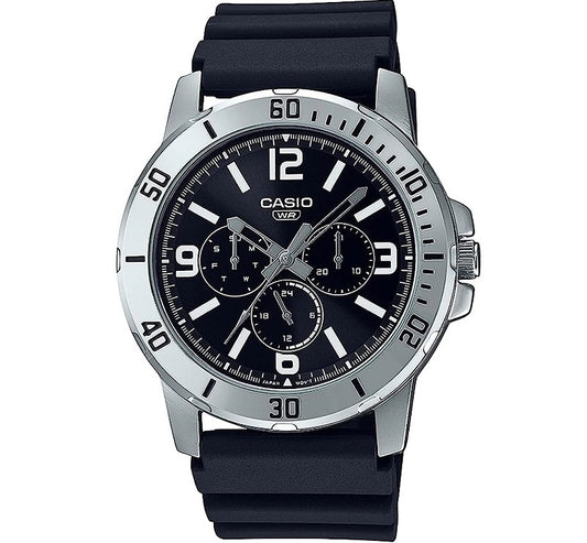 CASIO COLLECTION DIVER MULTIFUCTION - BLACK MTP-VD300-1BUDF Chronograph Armbanduhr 45 mm Schwarz