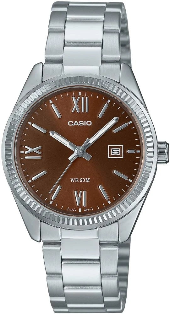 CASIO COLLECTION & VINTAGE CASIO COLLECTION LADY DATE braune Quarzuhr 30 mm mit Datum – Produktansicht