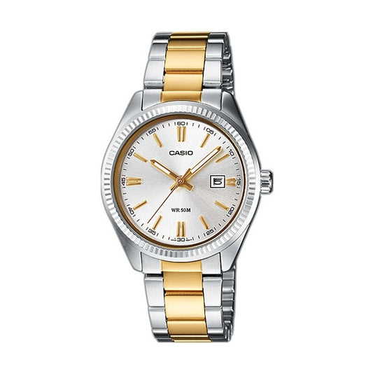 CASIO COLLECTION LADY DATE - TWO TONES LTP-1302PSG-7AVEG Date - Armbanduhr 30 mm