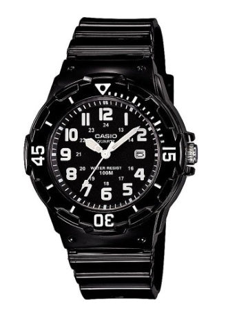 CASIO COLLECTION LADY DIVER - FULL BLACK LRW-200H-1BVDF Date - Armbanduhr 34 mm Schwarz