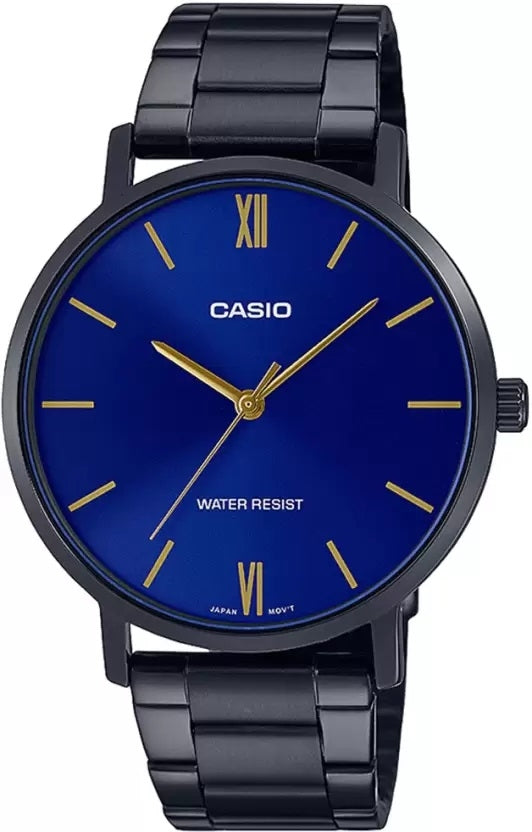 CASIO COLLECTION MINIMAL - BLUE MTP-VT01B-2BUDF Only Time - Armbanduhr 40 mm Schwarz