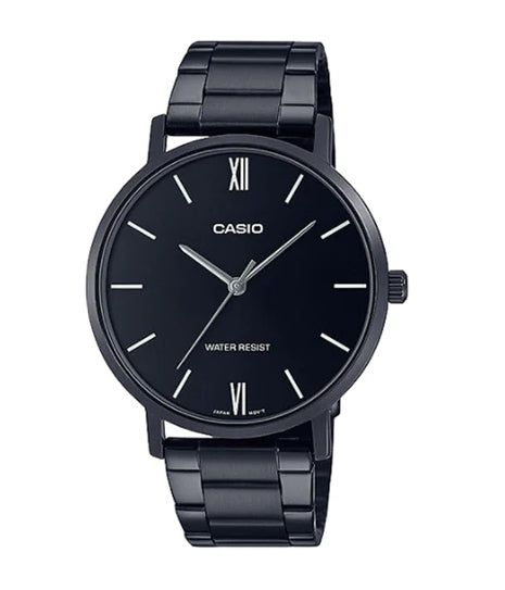 CASIO COLLECTION MINIMAL - FULL BLACK MTP-VT01B-1BUDF Only Time - Armbanduhr 40 mm Schwarz