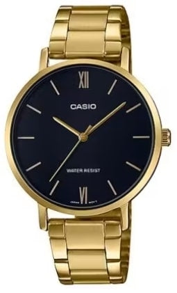CASIO COLLECTION MINIMAL GOLD - BLACK LTP-VT01G-1BUDF Only Time - Armbanduhr 34 mm Schwarz