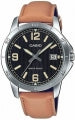 CASIO COLLECTION Mod. CASUAL DATE, LEATHER - BLACK MTP-V004L-1B2UDF Date - Armbanduhr 41 mm Schwarz ansicht-2