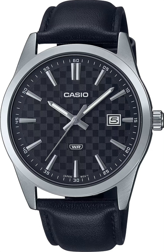 CASIO COLLECTION Mod. DATE - CARBON LOOK - SILVER & BLACK MTP-VD03L-1AUDF Date - Armbanduhr 41 mm Schwarz