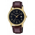 CASIO COLLECTION Mod. DATE GOLD, LEATHER - BLACK MTP-V002GL-1BUDF Date - Armbanduhr 44 mm Schwarz ansicht-2