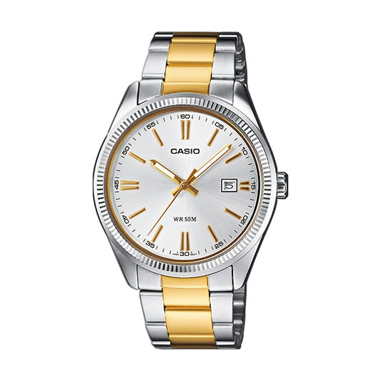 CASIO COLLECTION Mod. DATE, STEEL&GOLD - CHAMPAGNE MTP-1302PSG-7AVEF Date - Armbanduhr 38.5 mm Gold