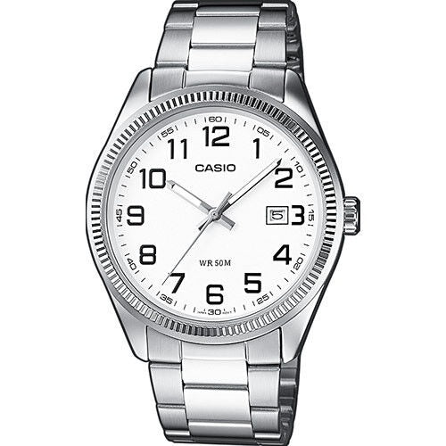 CASIO COLLECTION Mod. DATE - WHITE, ARAB NUMBERS MTP-1302PD-7BVDF Date - Armbanduhr 38.5 mm Weiss