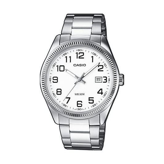 CASIO COLLECTION Mod. DATE - WHITE, ARAB NUMBERS MTP-1302PD-7BVEF Date - Armbanduhr 38.5 mm Weiss