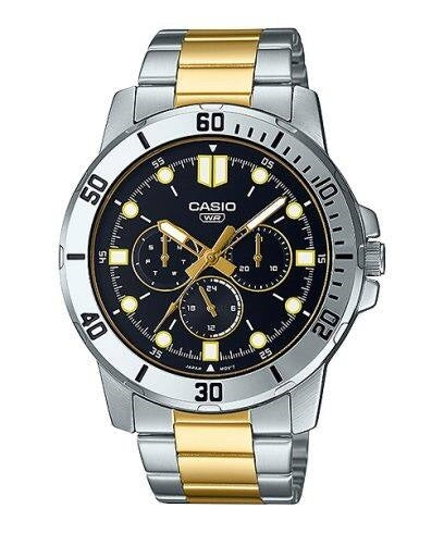 CASIO COLLECTION Mod. DIVER MULTIFUCTION STEEL&GOLD - BLACK MTP-VD300SG-1EUDF Multifunction - Armbanduhr 49 mm Schwarz