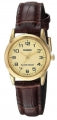 CASIO COLLECTION Mod. LADY 3H GOLD, LEATHER - GOLD LTP-V001GL-9BUDF Only Time - Armbanduhr 25 mm Gold ansicht-2
