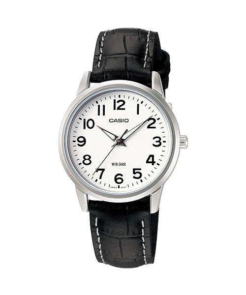 CASIO COLLECTION Mod. LADY 3H - LEATHER, WHITE LTP-1303L-7BVDF Only Time - Armbanduhr 30 mm Weiss
