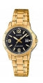 CASIO COLLECTION Mod. LADY DATE, GOLD - BLACK LTP-V004G-1BUDF Date - Armbanduhr 30 mm Schwarz ansicht-2