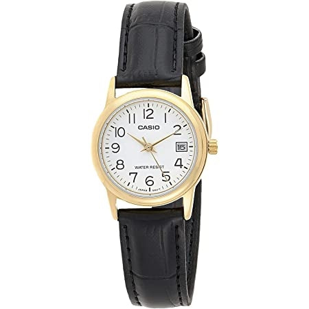 CASIO COLLECTION Mod. LADY DATE GOLD, LEATHER - WHITE LTP-V002GL-7B2UDF Date - Armbanduhr 31 mm Gold