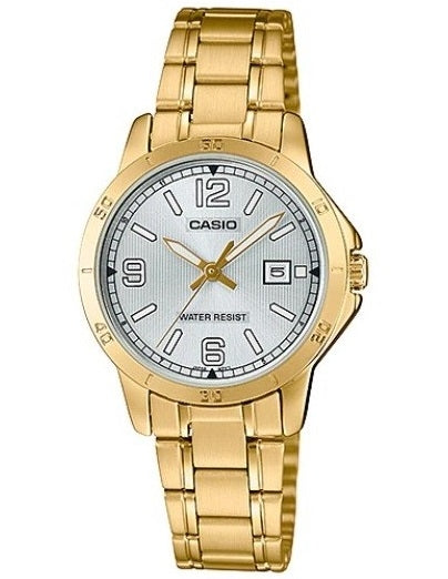 CASIO COLLECTION Mod. LADY DATE, GOLD - SILVER LTP-V004G-7B2UDF Date - Armbanduhr 30 mm Gold