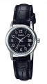 CASIO COLLECTION Mod. LADY DATE SILVER, LEATHER - BLACK LTP-V002L-1BUDF Date - Armbanduhr 25 mm Schwarz ansicht-2