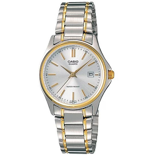 CASIO COLLECTION Mod. LADY DATE STEEL-GOLD - ARGENTÈE GOLD INDEXES LTP-1183G-7ADF Date - Armbanduhr 28 mm Gold ansicht-2