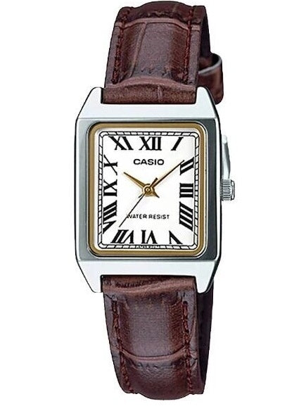 CASIO COLLECTION Mod. LADY TANK, ALLOY, LEATHER - WHITE LTP-V007L-7B2UDF Only Time - Armbanduhr 22 mm Weiss