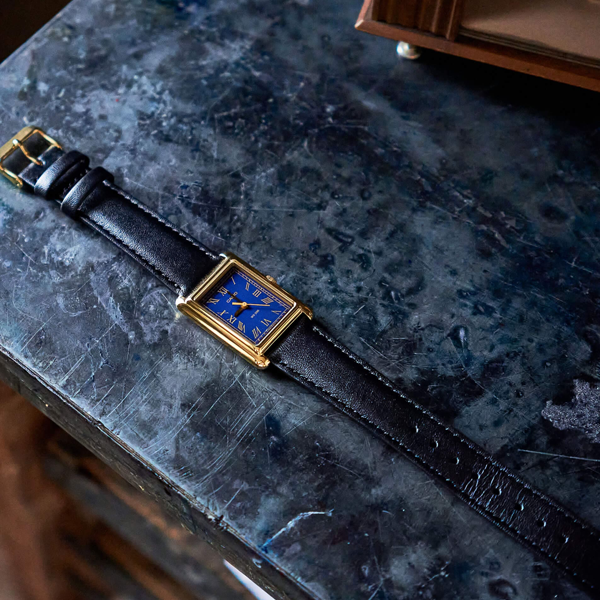 CASIO COLLECTION Mod. LADY TANK, GOLD, LEATHER - BLUE LTP-B165GL-2BVEF Only Time - Armbanduhr 23 mm Blau ansicht-2