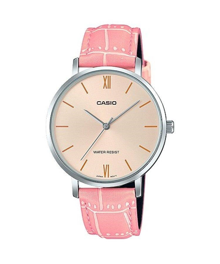CASIO COLLECTION Mod. MINIMAL, LEATHER - ANTIQUE PINK LTP-VT01L-4BUDF Only Time - Armbanduhr 34 mm Rosa