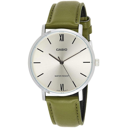 CASIO COLLECTION Mod. MINIMAL, LEATHER - ARGENTEE MTP-VT01L-3BUDF Only Time - Armbanduhr 40 mm