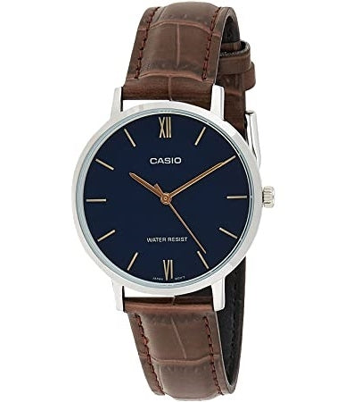 CASIO COLLECTION Mod. MINIMAL, LEATHER - BLACK LTP-VT01L-2BUDF Only Time - Armbanduhr 34 mm Schwarz