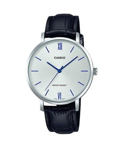 CASIO COLLECTION Mod. MINIMAL, LEATHER - SILVER LTP-VT01L-7B1UDF Only Time - Armbanduhr 34 mm Silber