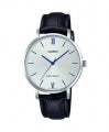 CASIO COLLECTION Mod. MINIMAL, LEATHER - SILVER LTP-VT01L-7B1UDF Only Time - Armbanduhr 34 mm Silber ansicht-2