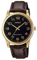 CASIO COLLECTION Mod. ONLY TIME GOLD, LEATHER - BLACK MTP-V001GL-1BUDF Only Time - Armbanduhr 38 mm Schwarz ansicht-2