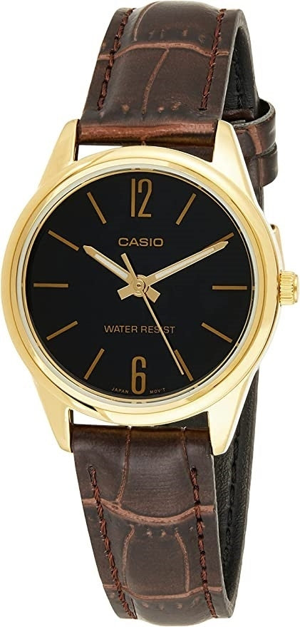 CASIO COLLECTION Mod. ONLY TIME LADY, LEATHER - BLACK LTP-V005GL-1BUDF Only Time - Armbanduhr 28 mm Schwarz