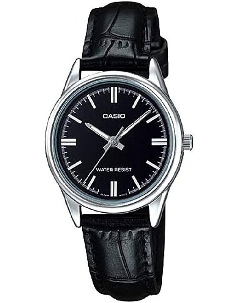 CASIO COLLECTION Mod. ONLY TIME LADY, LEATHER - BLACK LTP-V005L-1AUDF Only Time - Armbanduhr 28 mm Schwarz