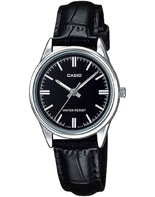 CASIO COLLECTION Mod. ONLY TIME LADY, LEATHER - BLACK LTP-V005L-1AUDF Only Time - Armbanduhr 28 mm Schwarz