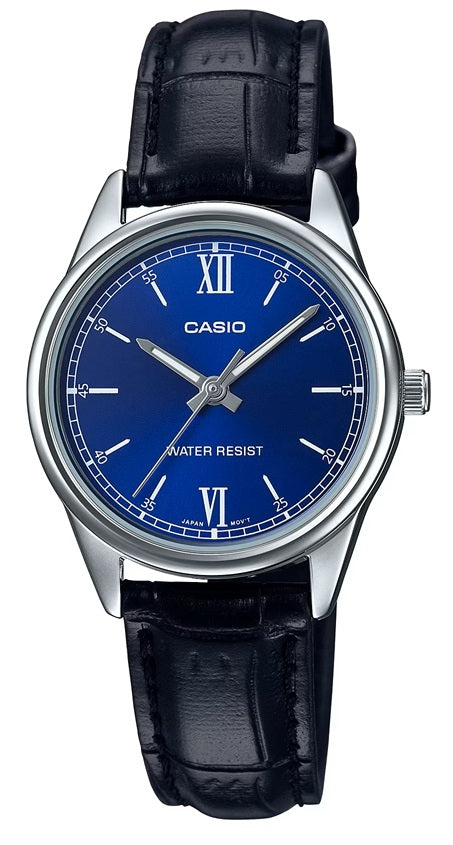 CASIO COLLECTION Mod. ONLY TIME LADY, LEATHER - BLUE LTP-V005L-2BUDF Only Time - Armbanduhr 28 mm Blau