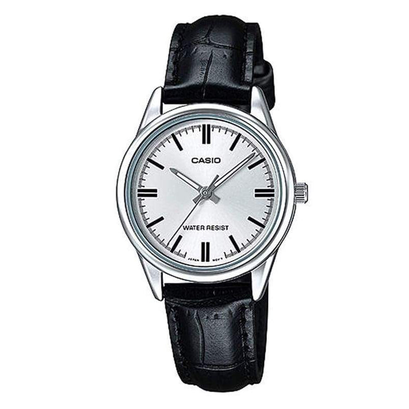 CASIO COLLECTION Mod. ONLY TIME LADY, LEATHER - WHITE LTP-V005L-7AUDF Only Time - Armbanduhr 28 mm Weiss