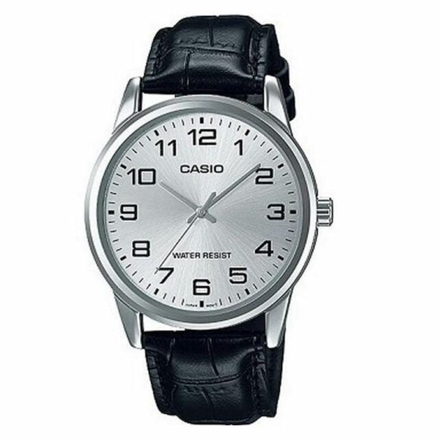 CASIO COLLECTION Mod. ONLY TIME, LEATHER - SILVER MTP-V001L-7BUDF Only Time - Armbanduhr 38 mm Silber