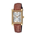 CASIO COLLECTION Mod. TANK, LEATHER - ARGENTEE LTP-1234PGL-7AEG Only Time - Armbanduhr 21 mm Gold ansicht-4