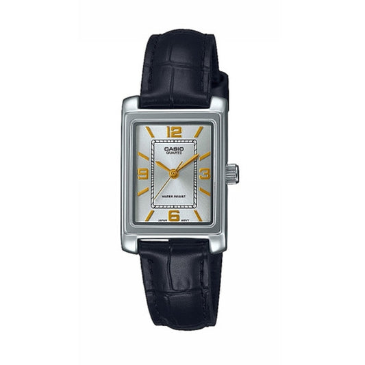CASIO COLLECTION Mod. TANK, LEATHER - ARGENTEE LTP-1234PL-7A2EF Only Time - Armbanduhr 21 mm