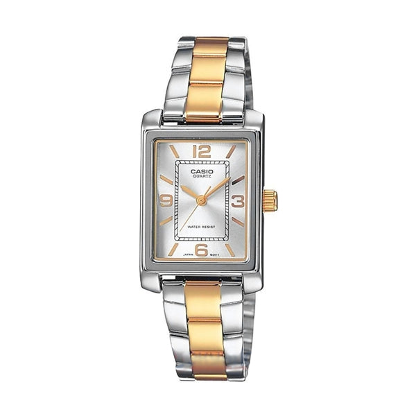 CASIO COLLECTION Mod. TANK STEEL&GOLD - ARGENTEE LTP-1234PSG-7AEG Only Time - Armbanduhr 21 mm Gold