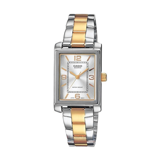 CASIO COLLECTION Mod. TANK STEEL&GOLD - ARGENTEE LTP-1234PSG-7AEG Only Time - Armbanduhr 21 mm Gold