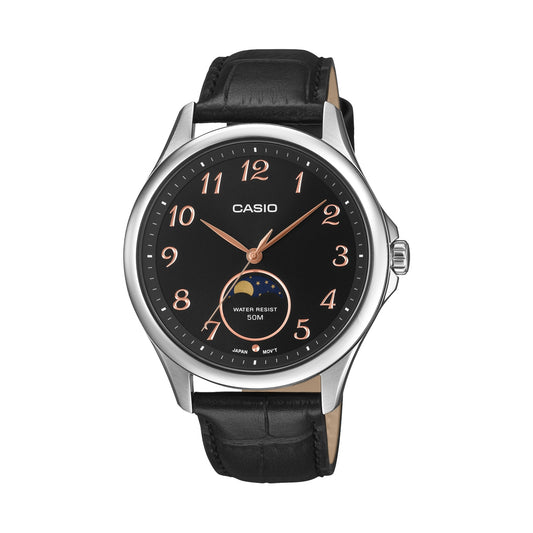 CASIO COLLECTION MOONPHASES - SILVER LEATHER MTP-M110L-1AVER Moonphase - Armbanduhr 42.5 mm Silber