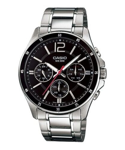 CASIO COLLECTION MULTIFUNCTION CALENDAR - BLACK MTP-1374D-1AVDF Day - Date - 24H - Armbanduhr 43.5 mm Schwarz