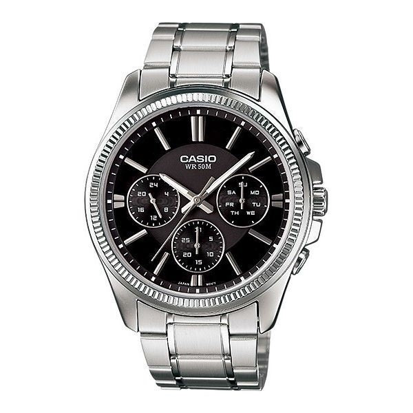CASIO COLLECTION MULTIFUNCTION CALENDAR - BLACK MTP-1375D-1AVDF Day - Date - 24H - Armbanduhr 42 mm Schwarz