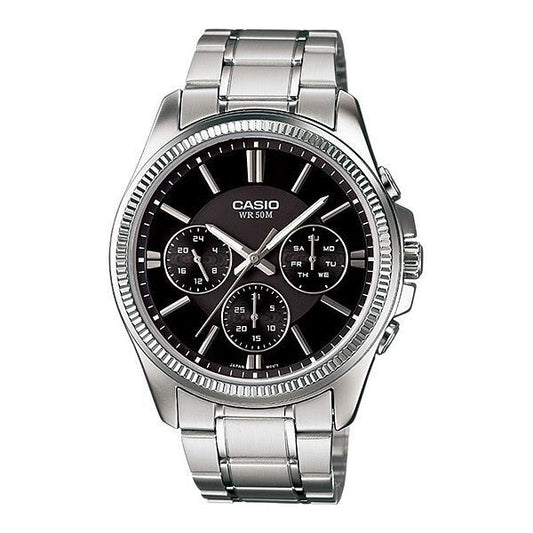 CASIO COLLECTION MULTIFUNCTION CALENDAR - BLACK MTP-1375D-1AVDF Day - Date - 24H - Armbanduhr 42 mm Schwarz