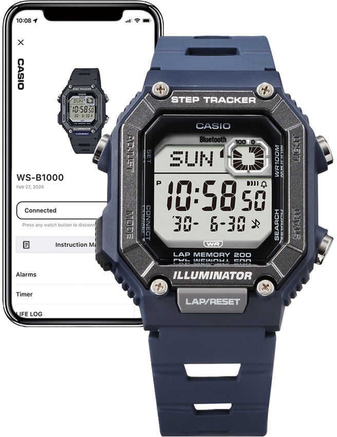CASIO COLLECTION STEP TRACKER LAP 200 Bluetooth - BLUE WS-B1000-2AVEF Multifunction - Armbanduhr 46 mm Blau